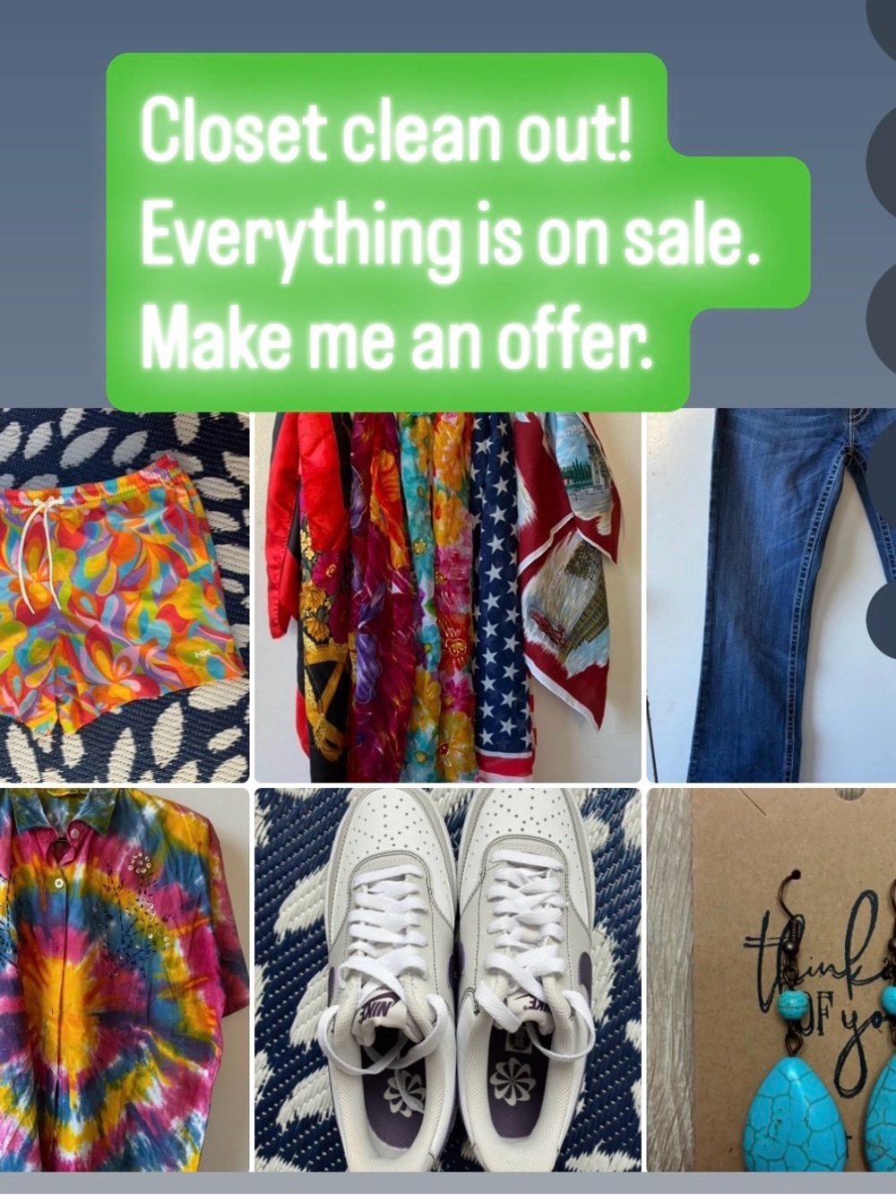 Closet clean out! Everything is on sale! Make me an offer!